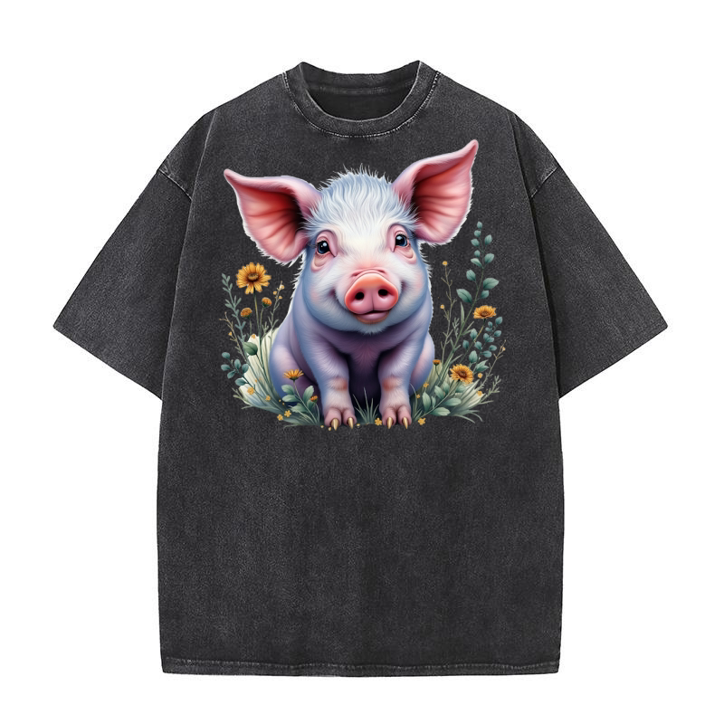 Pig Fur Pink 02 Washed T-Shirt