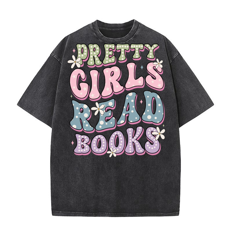 Pretty girls read books 3 Washed T-Shirt