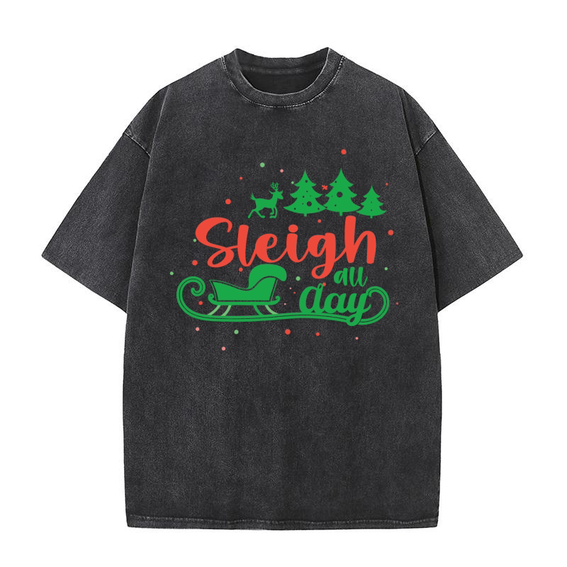 sleigh all day Washed T-Shirt