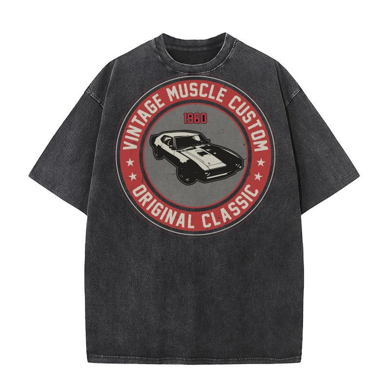 vintage muscle car vector (1) Washed T-Shirt