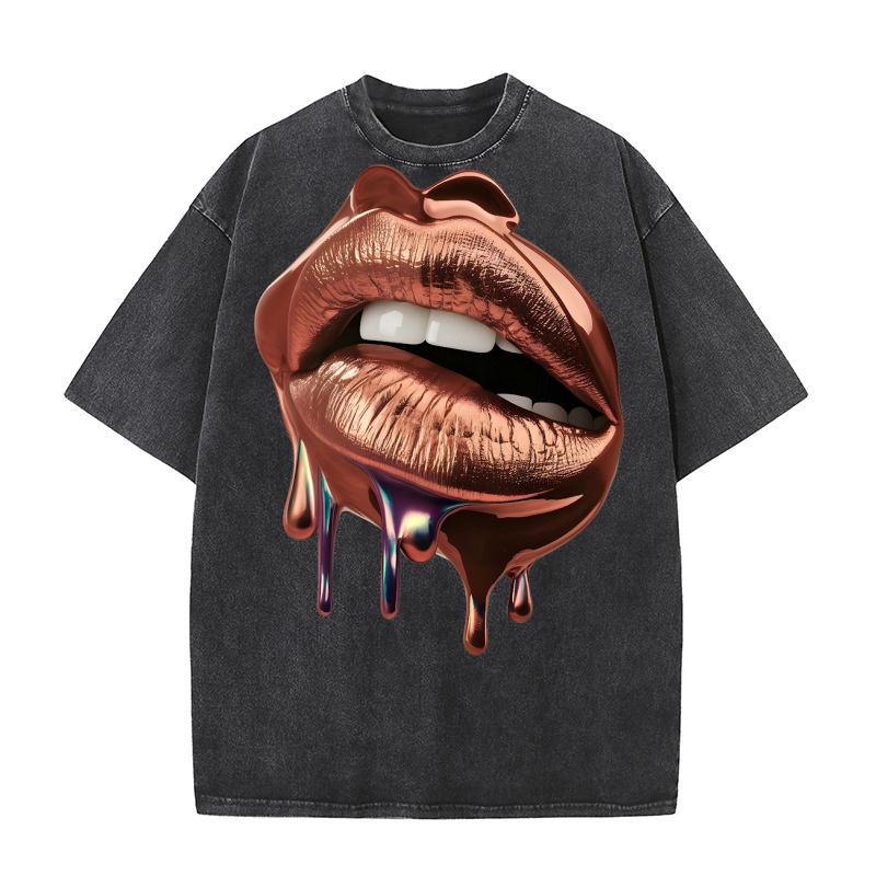 Womens Honey Glazed Lips 32 Washed T-Shirt