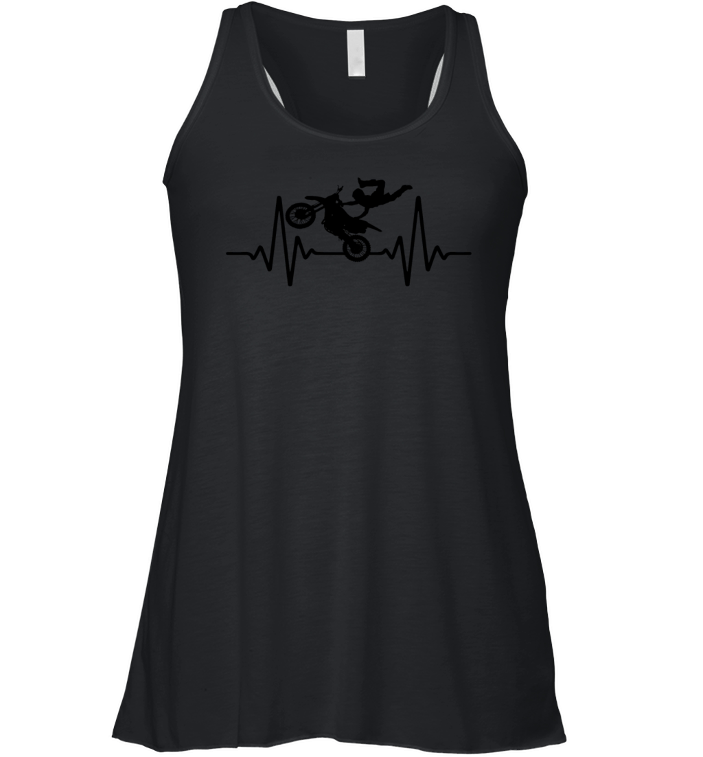 Heartbeat Motorcycle Motocross Women's Flowy Tank Top