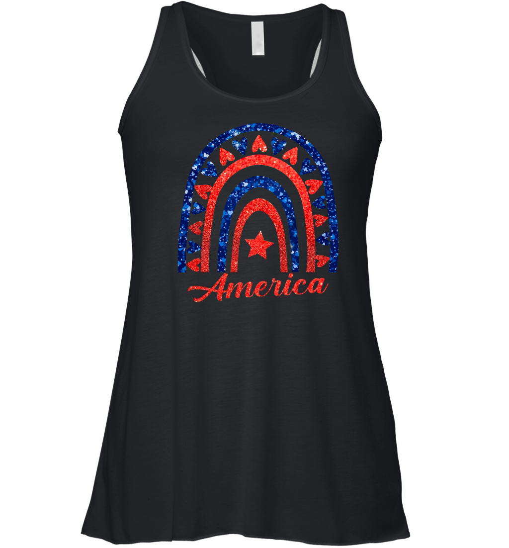 Rainbow American Women's Flowy Tank Top