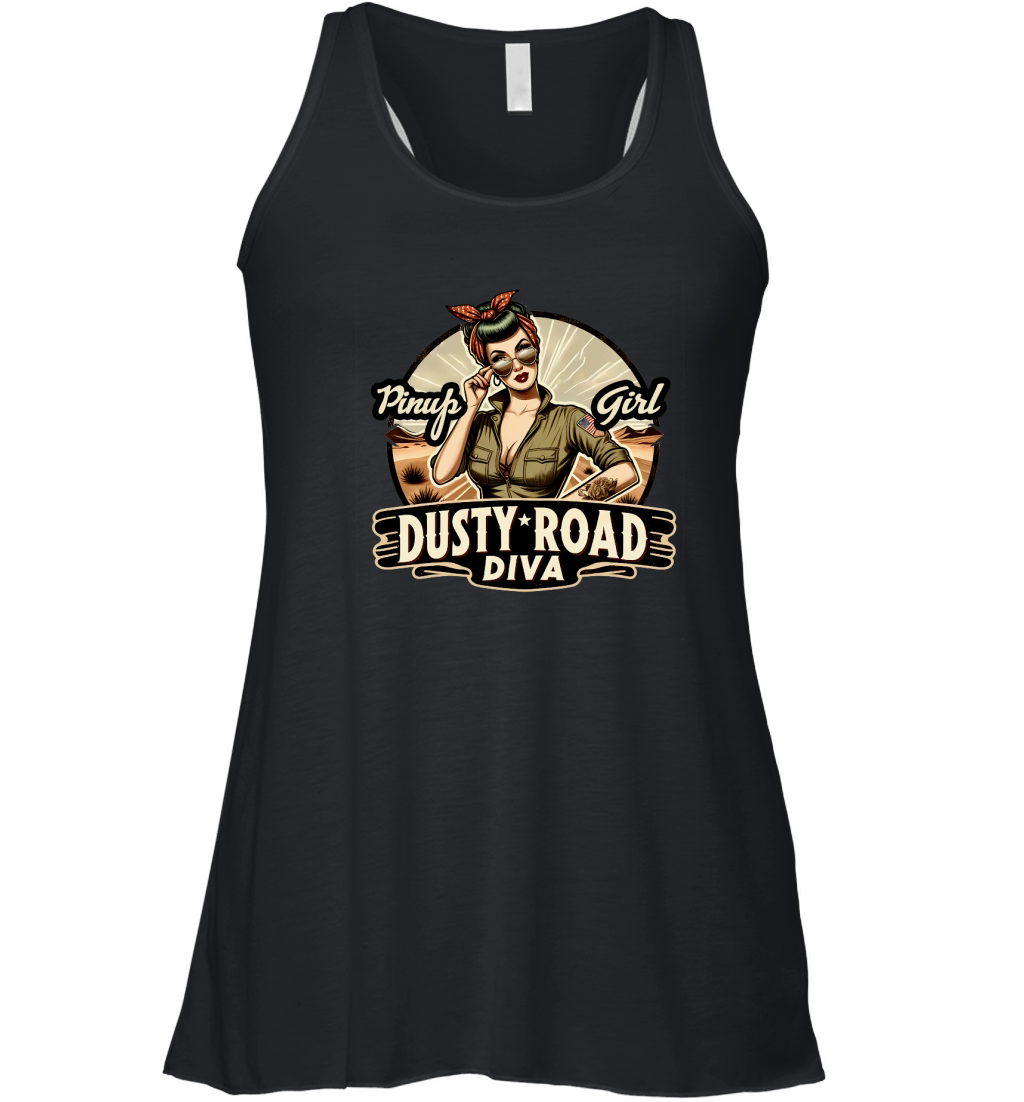 Retro Vintage dusty road diva Women's Flowy Tank Top