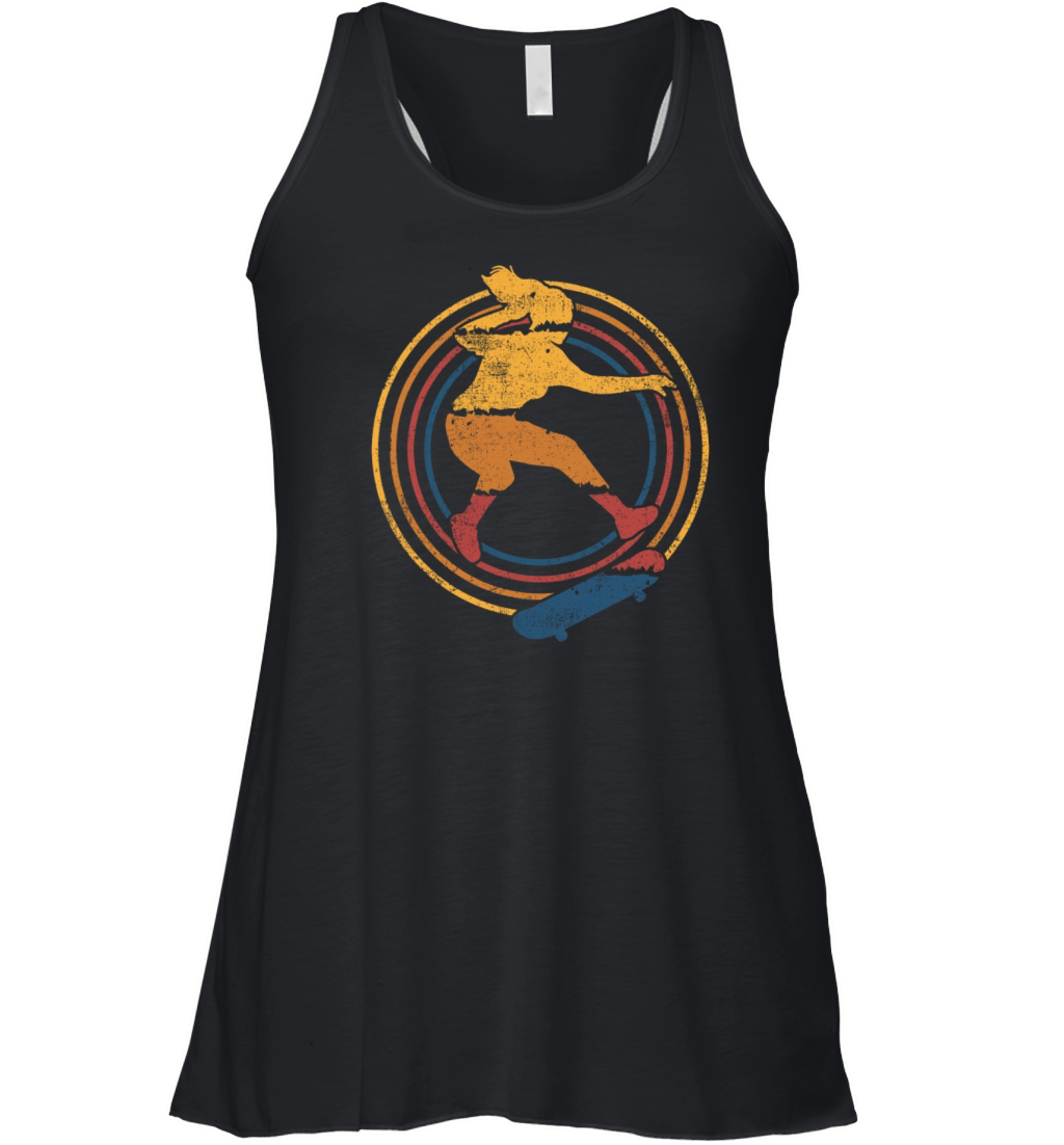 Skater Girl Skateboarding Vintage Women's Flowy Tank Top