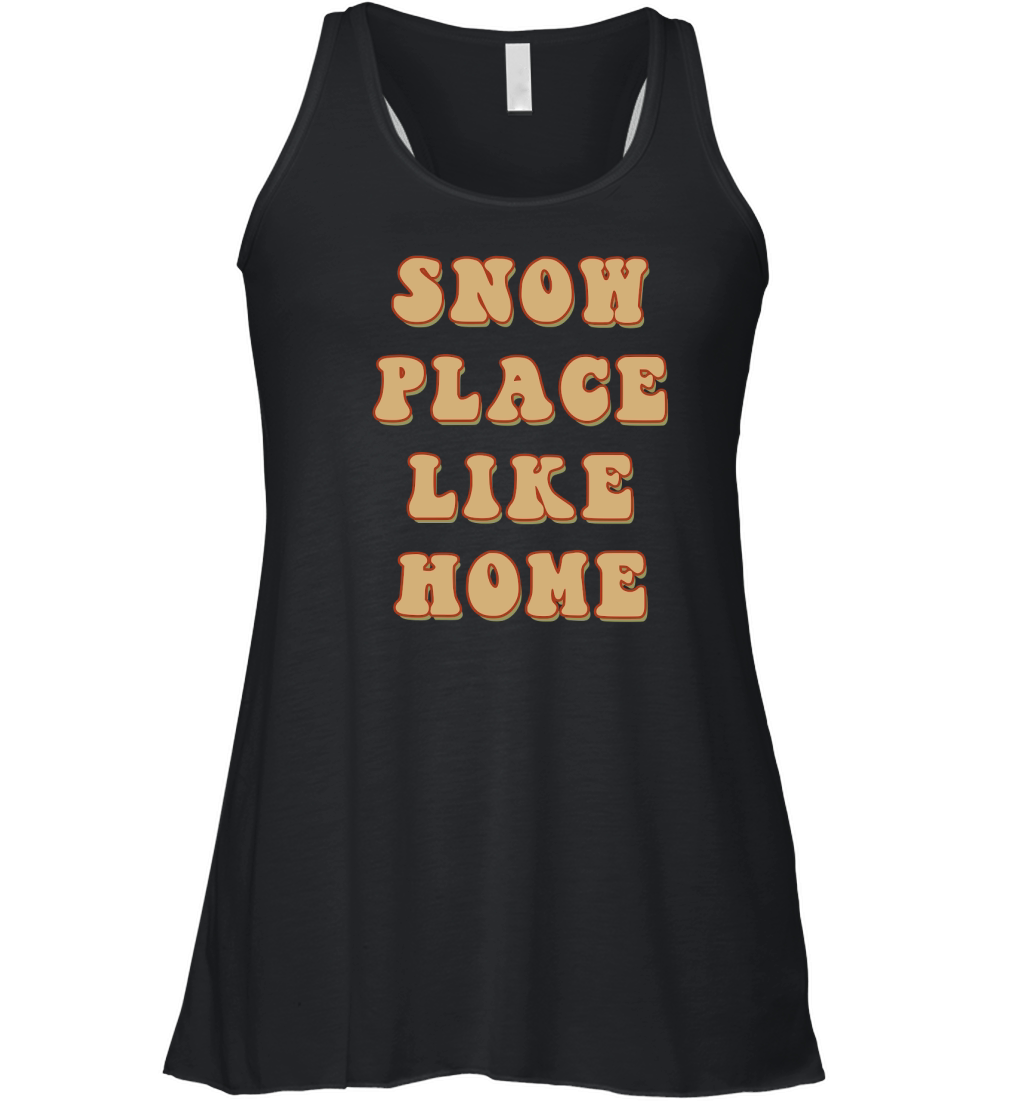 Snow Place Like Home Retro Brown Women's Flowy Tank Top
