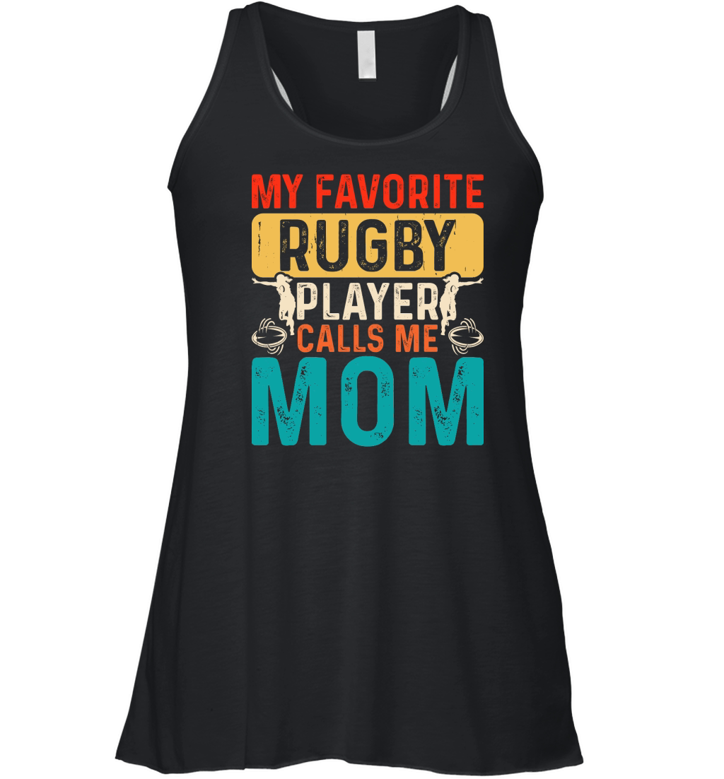 Vintage Rugby Player player Calls Me Mom Women's Flowy Tank Top