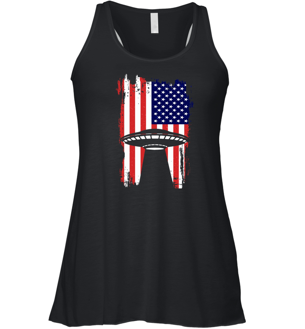 Vintage UFO Alien Flag USA 3 Women's Flowy Tank Top