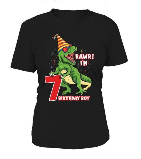 T rex Dinosaur Birthday 7th Women's T-Shirt