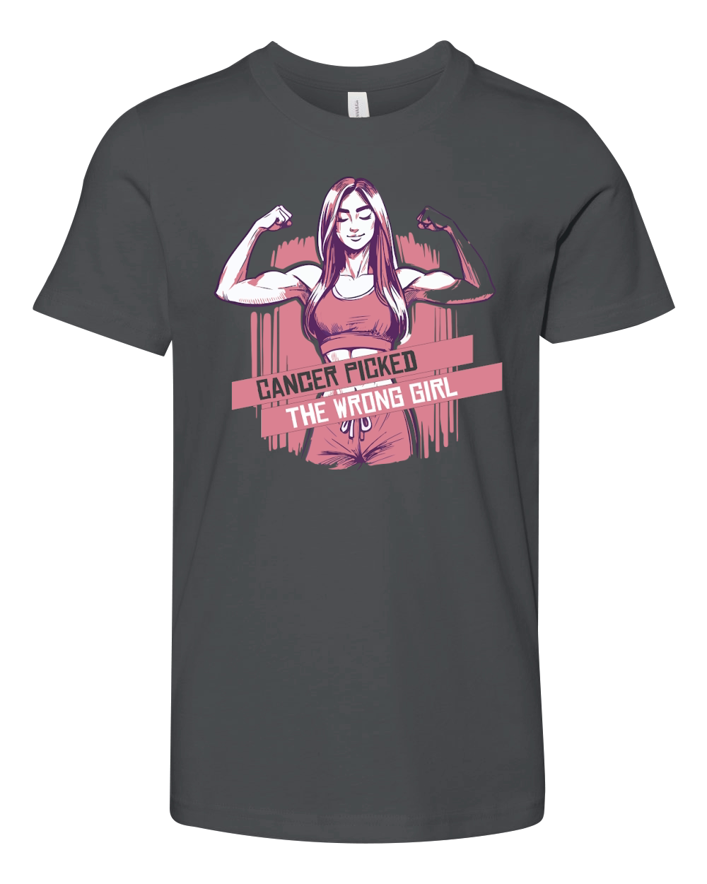 Cancer picked The wrong girl 1 Youth Unisex Jersey Tee