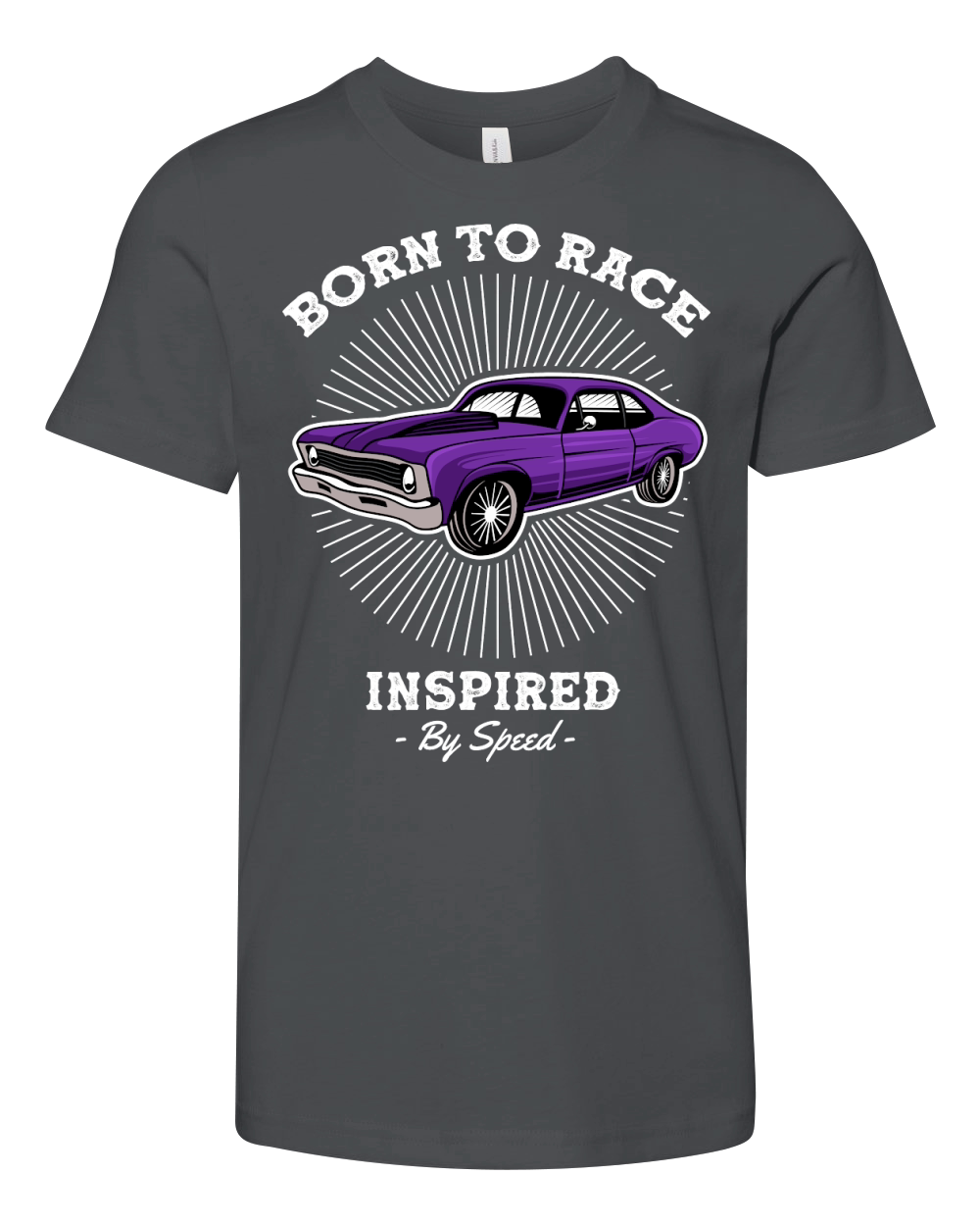 Classic Car Born to Race Inspired by Speed Youth Unisex Jersey Tee