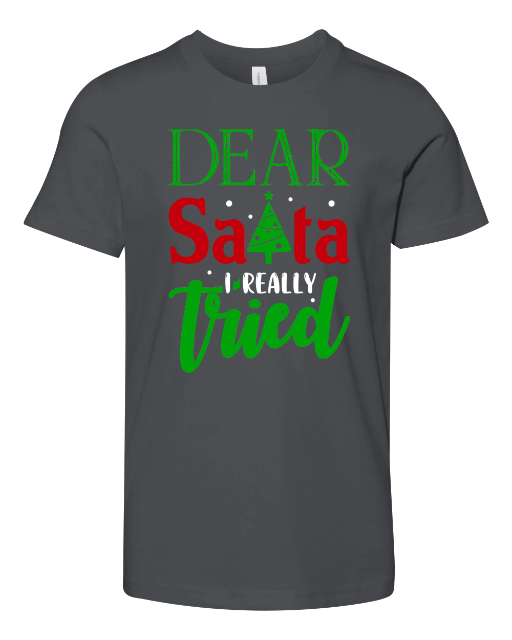 Dear Santa I Really Tried Ugly Christmas Youth Unisex Jersey Tee