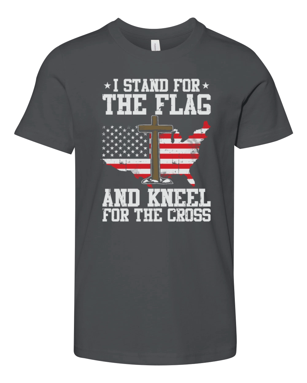 I Stand For The Flag And Kneel For The Cross Youth Unisex Jersey Tee