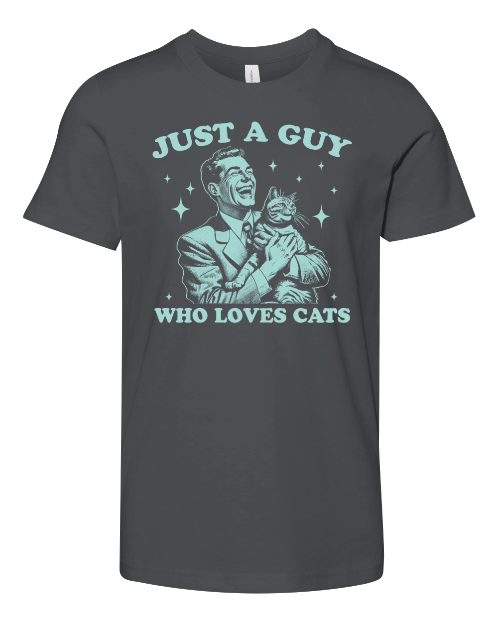 Just A Guy Who Loves Cats D Green Youth Unisex Jersey Tee