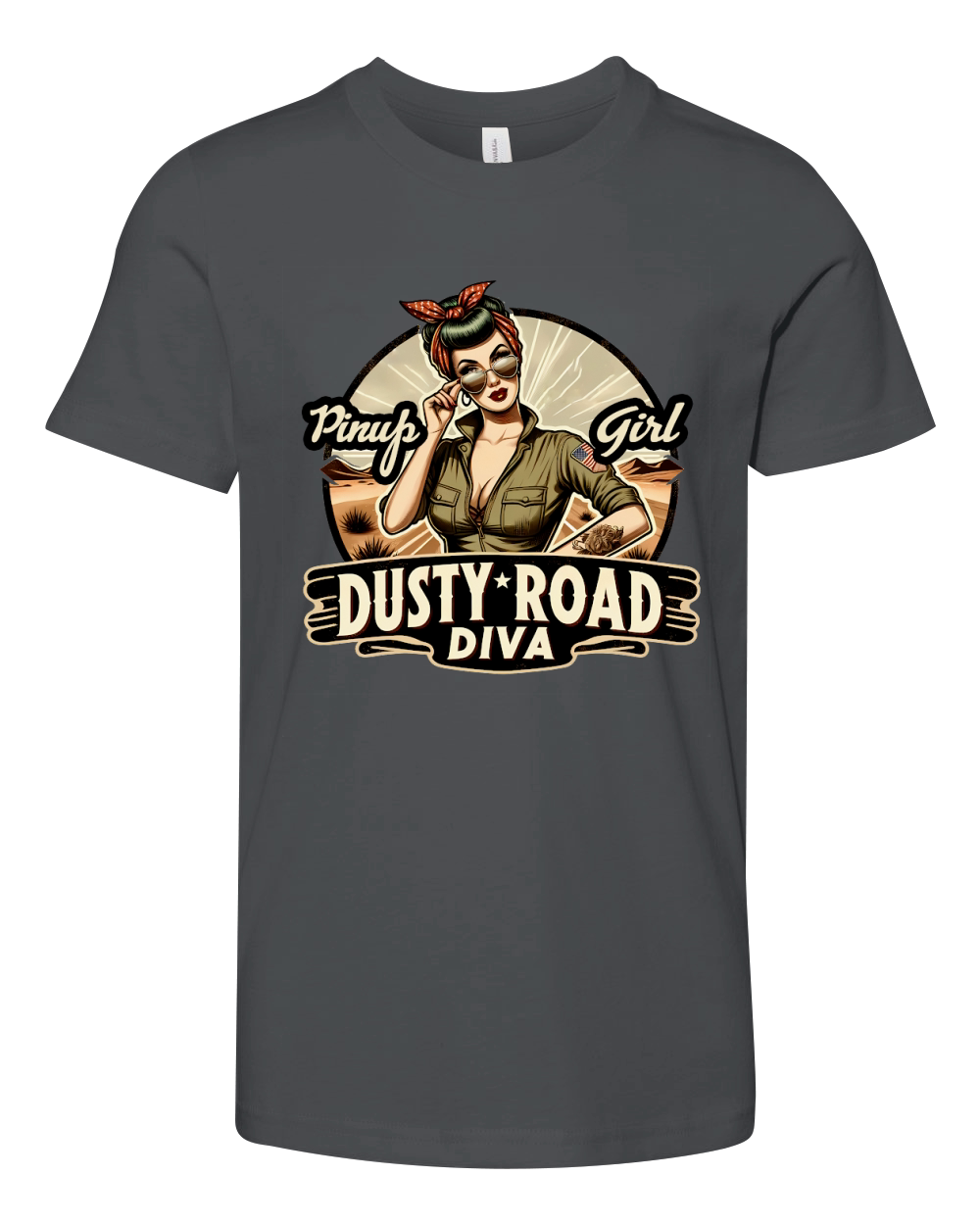 Retro Vintage dusty road diva Youth Unisex Jersey Tee