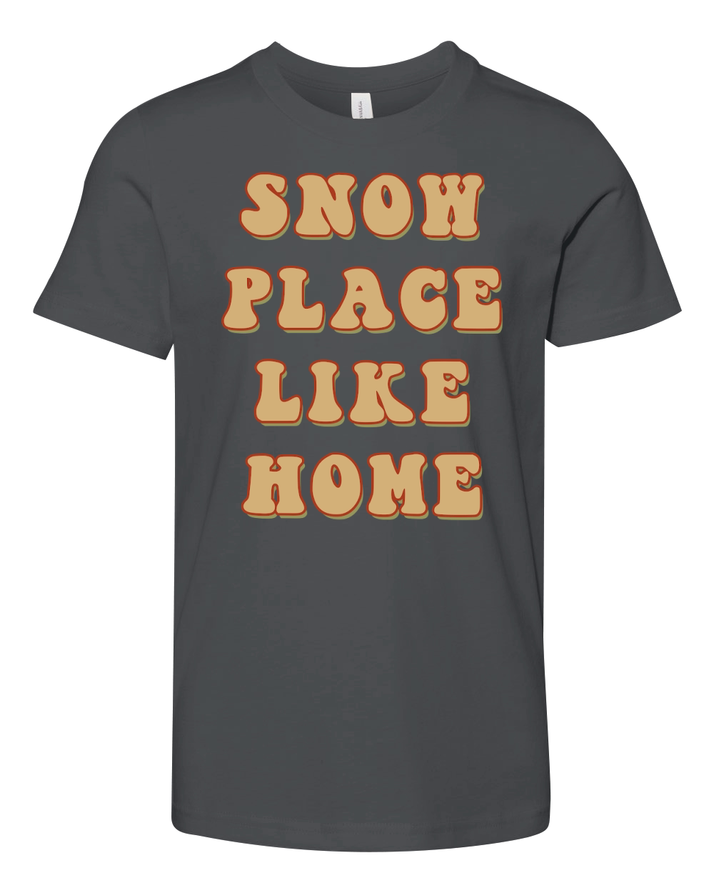 Snow Place Like Home Retro Brown Youth Unisex Jersey Tee