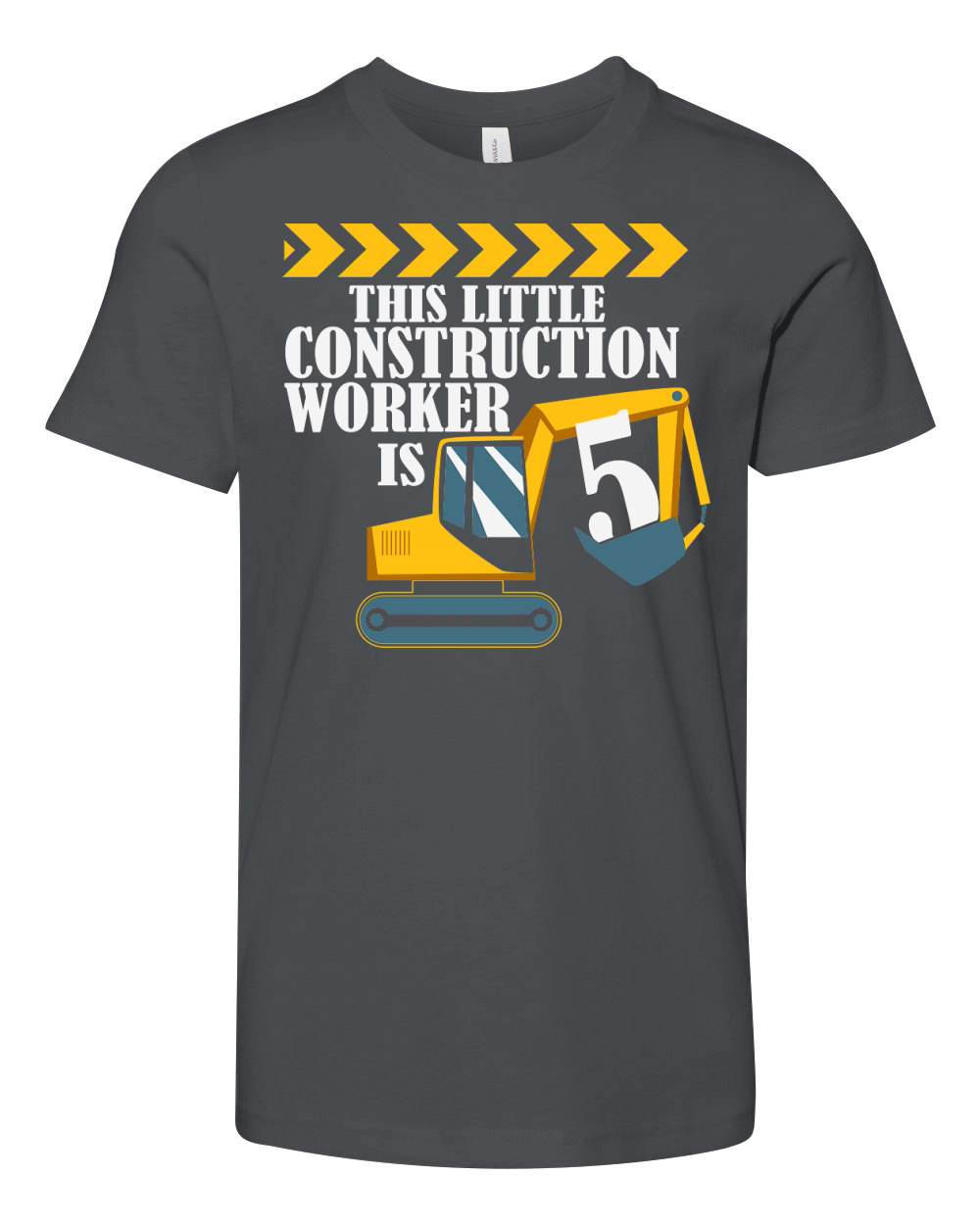 this construction worker is 5 birthday Youth Unisex Jersey Tee