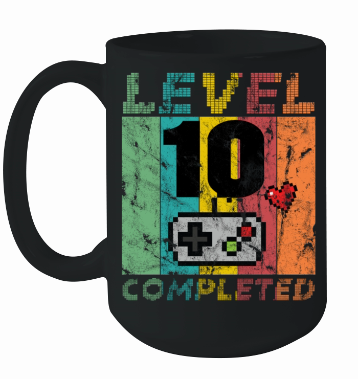 10th Birthday Gamer T-Shirt Level 10 Completed Ceramic Mug