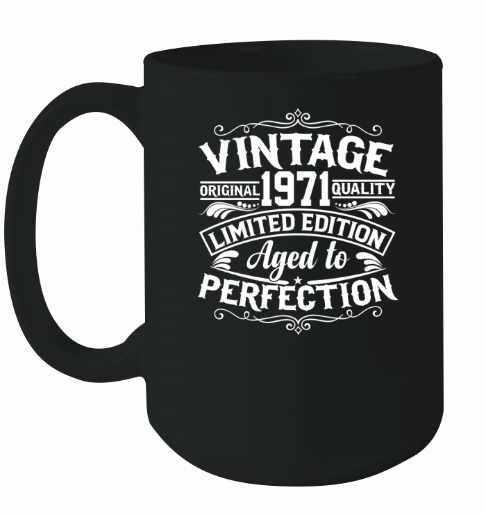 50th Birthday Svg Vintage 1971 Svg Aged to perfection T shirt design Ceramic Mug