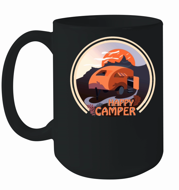 camping Vintage Happy Camper rv Ceramic Mug
