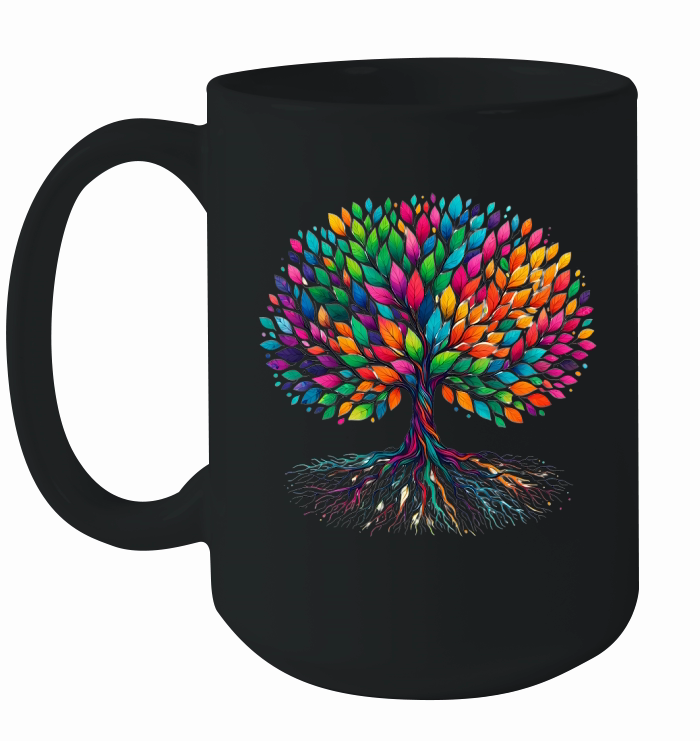 Colorful Tree Yoga Ceramic Mug
