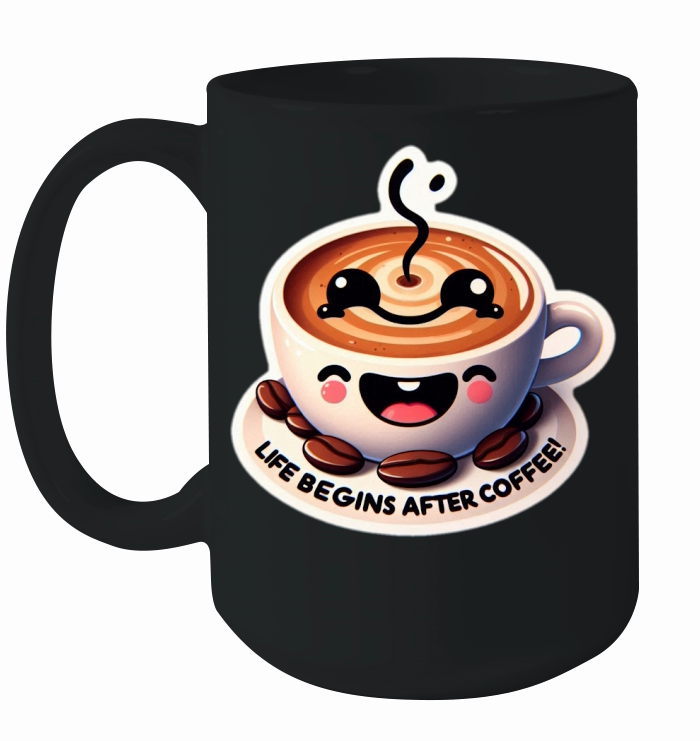 funny coffee cup sticker 4 Ceramic Mug