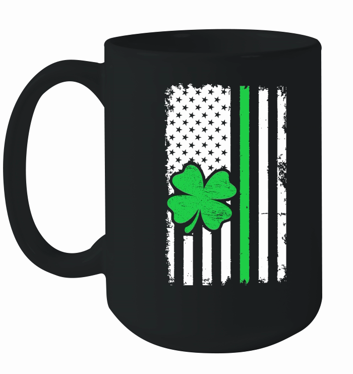 Vintage American Flag St. Patricks Day Ceramic Mug