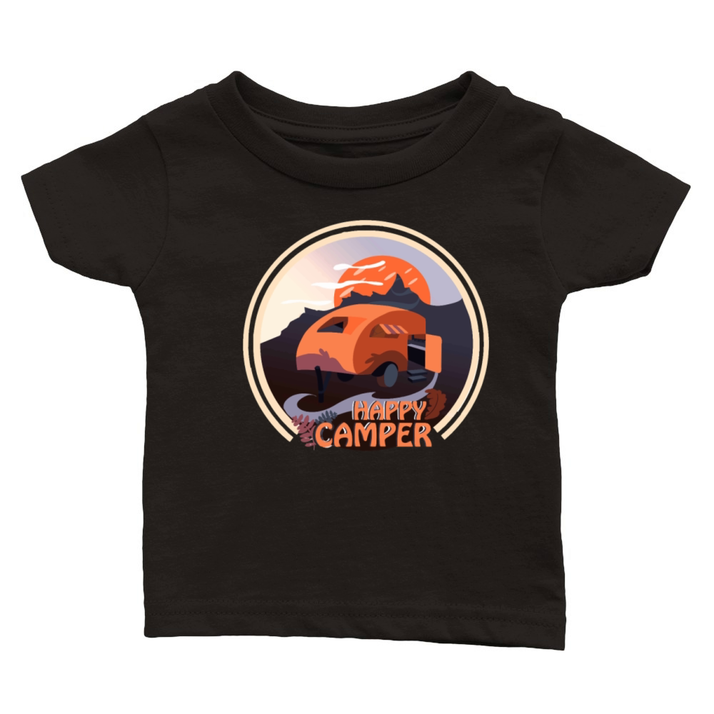 camping Vintage Happy Camper rv Classic Baby Crewneck T-shirt
