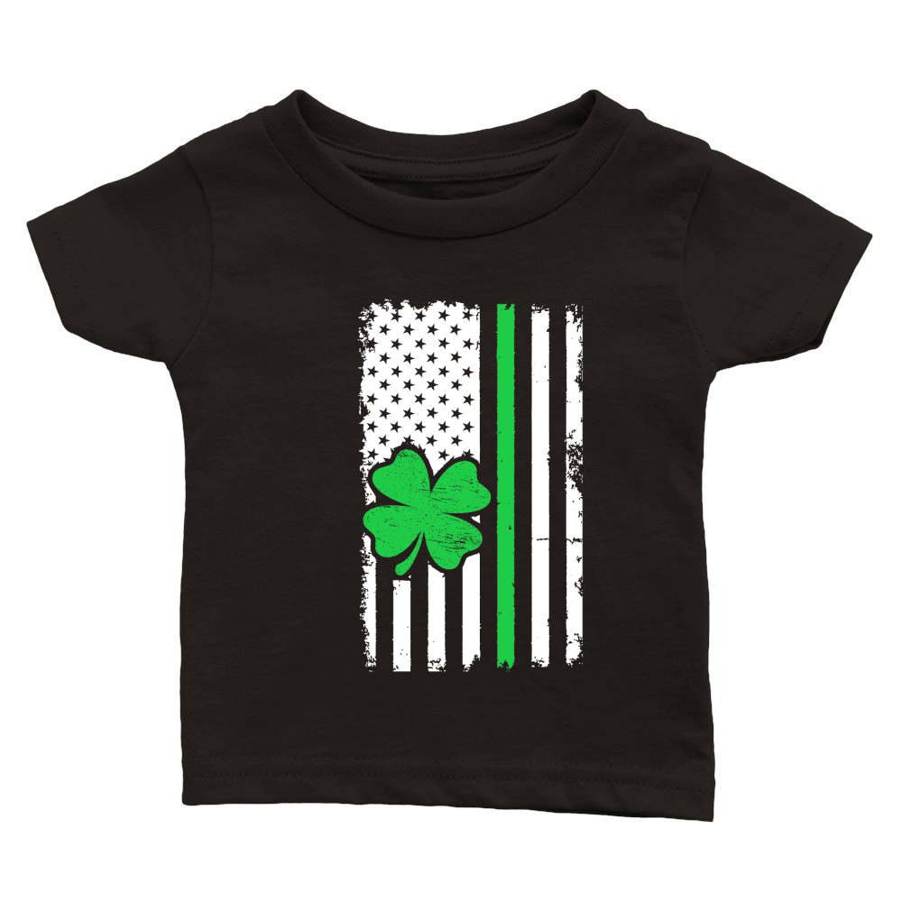 Vintage American Flag St. Patricks Day Classic Baby Crewneck T-shirt