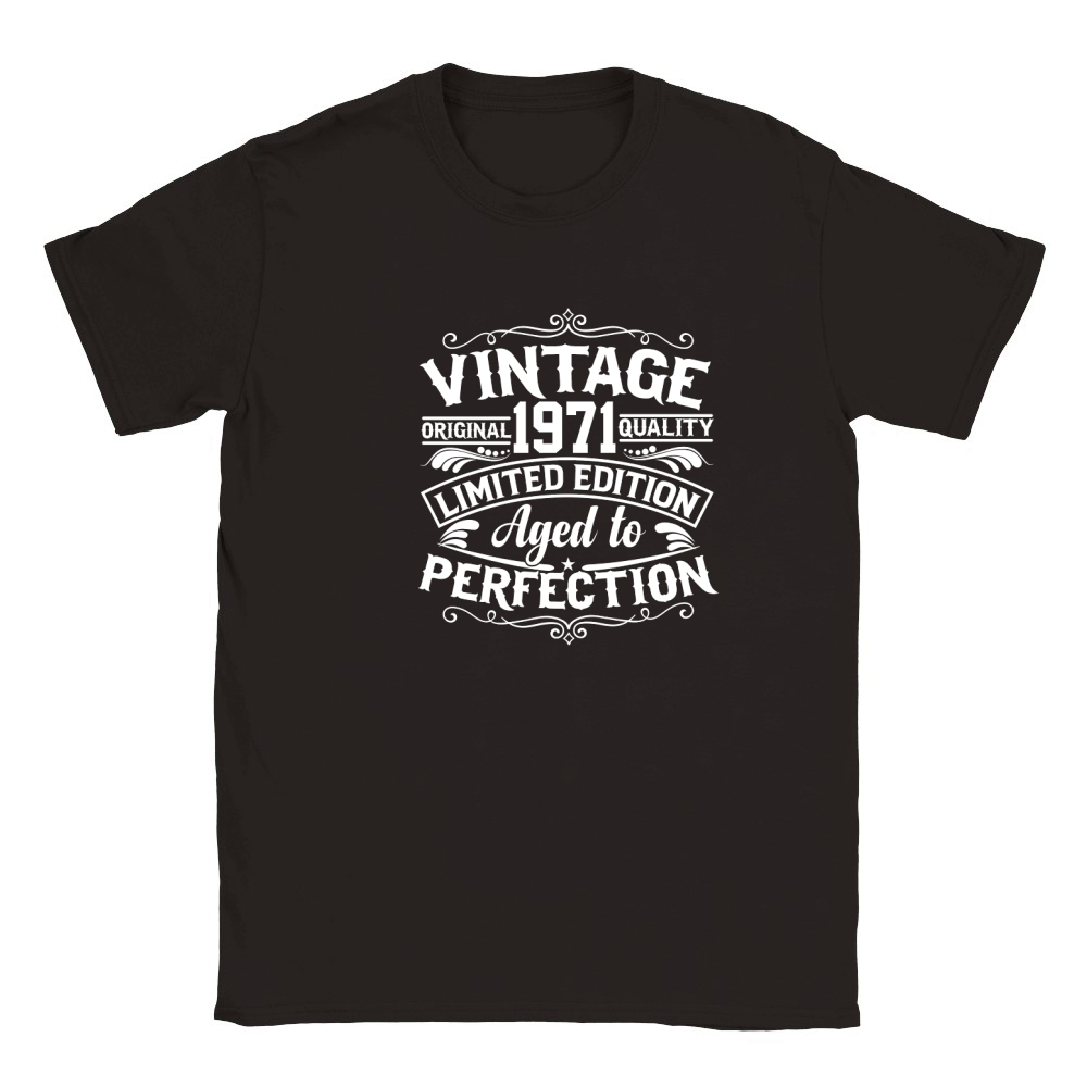50th Birthday Svg Vintage 1971 Svg Aged to perfection T shirt design Classic Kids Crewneck T-shirt