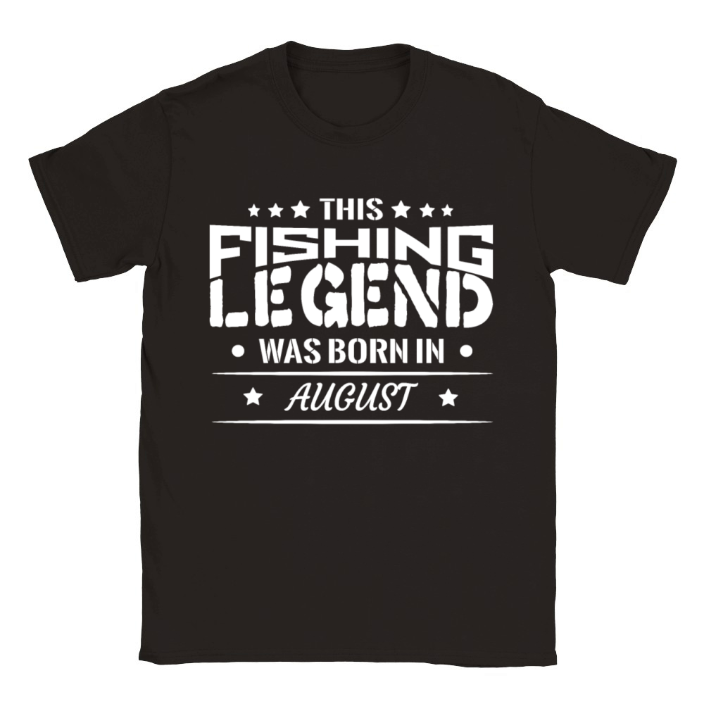 Fishing Legend Born on August Birthday Gift Classic Kids Crewneck T-shirt