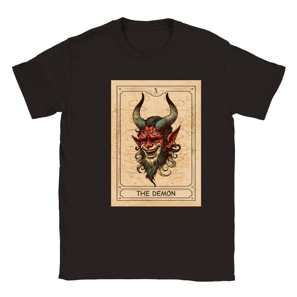 The Demon Tarot Card Classic Kids Crewneck T-shirt