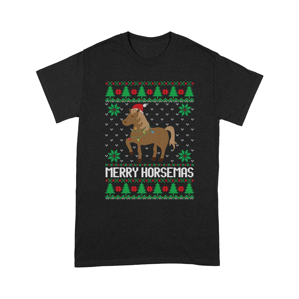 Merry Horsemas ugly Christmas Comfort T-shirt