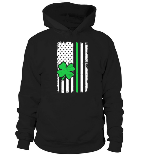 Vintage American Flag St. Patricks Day Hoodie Unisex
