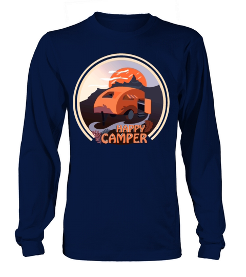 camping Vintage Happy Camper rv Long sleeved Unisex