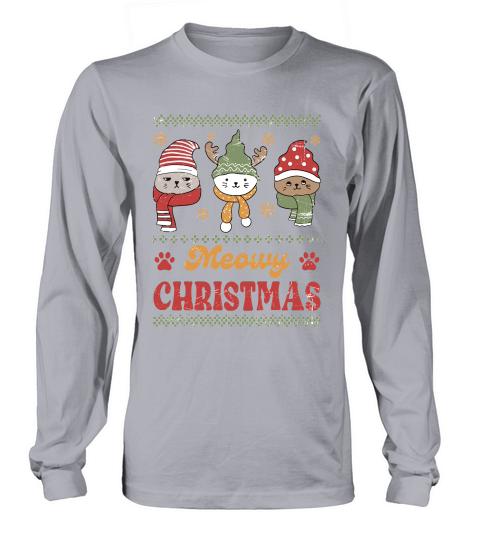 Meowy Christmas Ugly Long sleeved Unisex