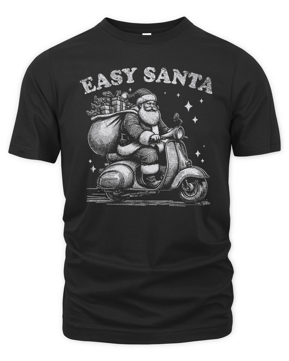 Easy Santa Riding Scooter D White GR Organic Unisex T-shirt
