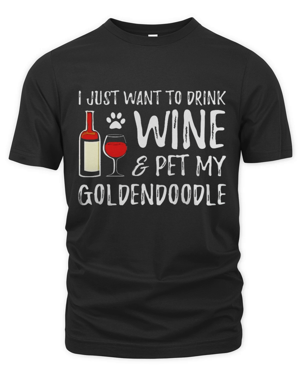 Wine and Goldendoodle T-Shirt for Goldendoodle Dog Mom 1 Organic Unisex T-shirt