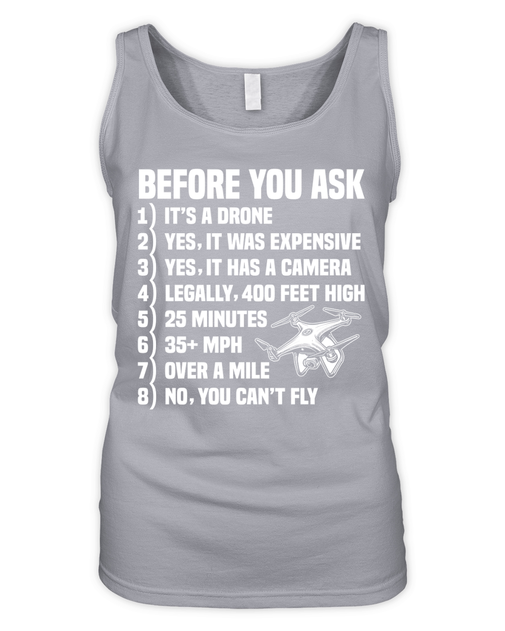 Before You Ask Drone Graphics Organic Women's Tank Top