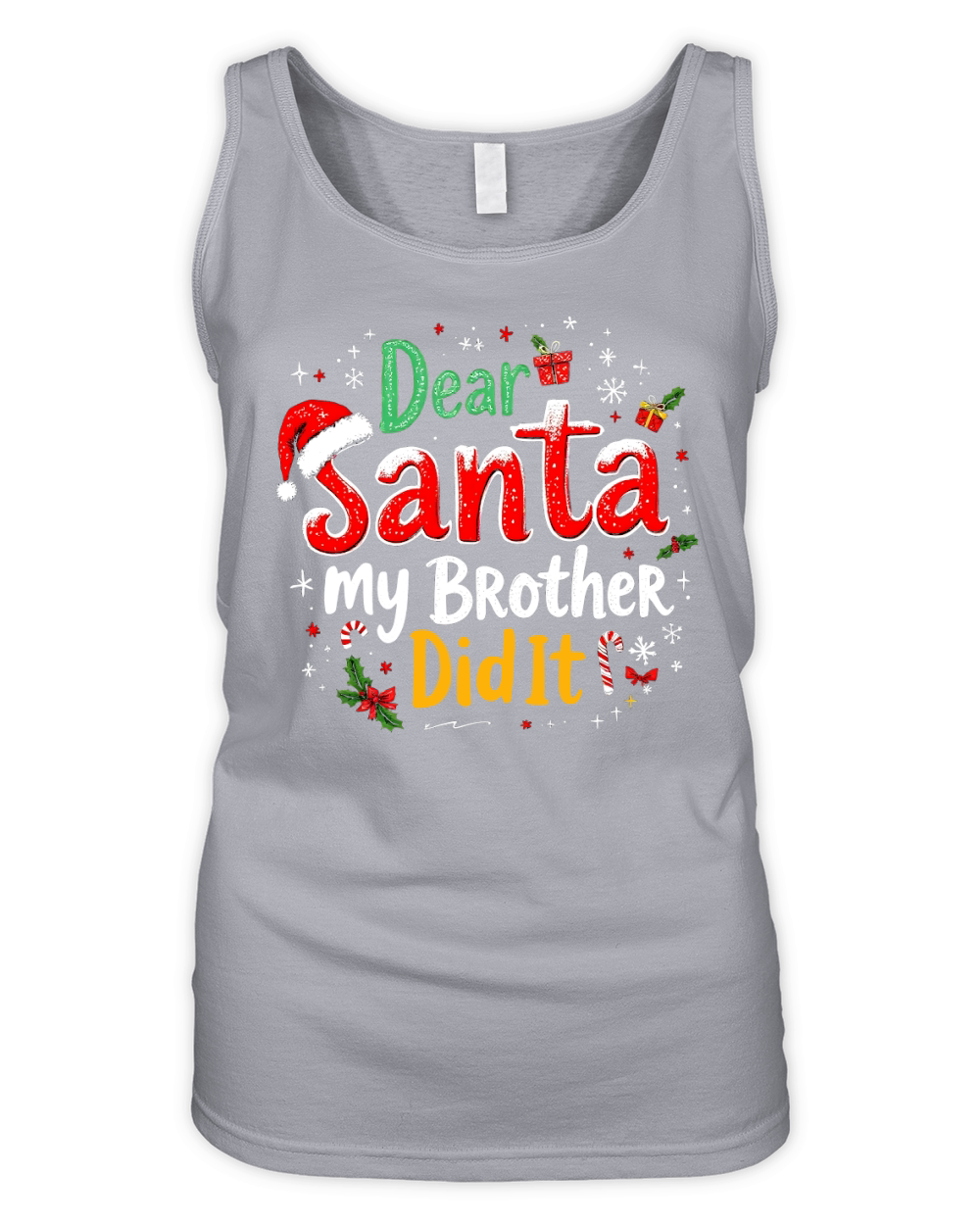 Dear Santa my Brother did it Organic Women's Tank Top