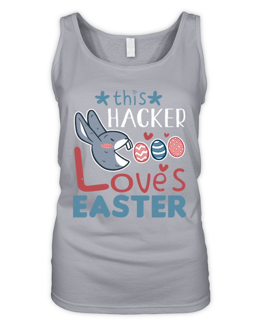 Hacker Loves Easter Bunny Egg Easter Sunday Organic Women's Tank Top