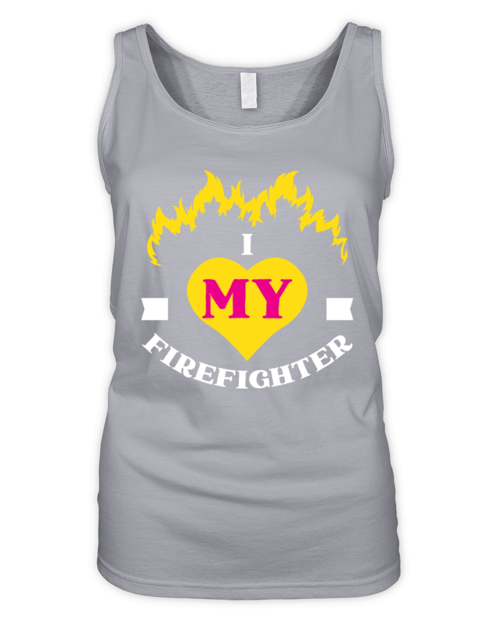 I Love My Firefighter Funny Tshirt For Fireman Organic Women's Tank Top