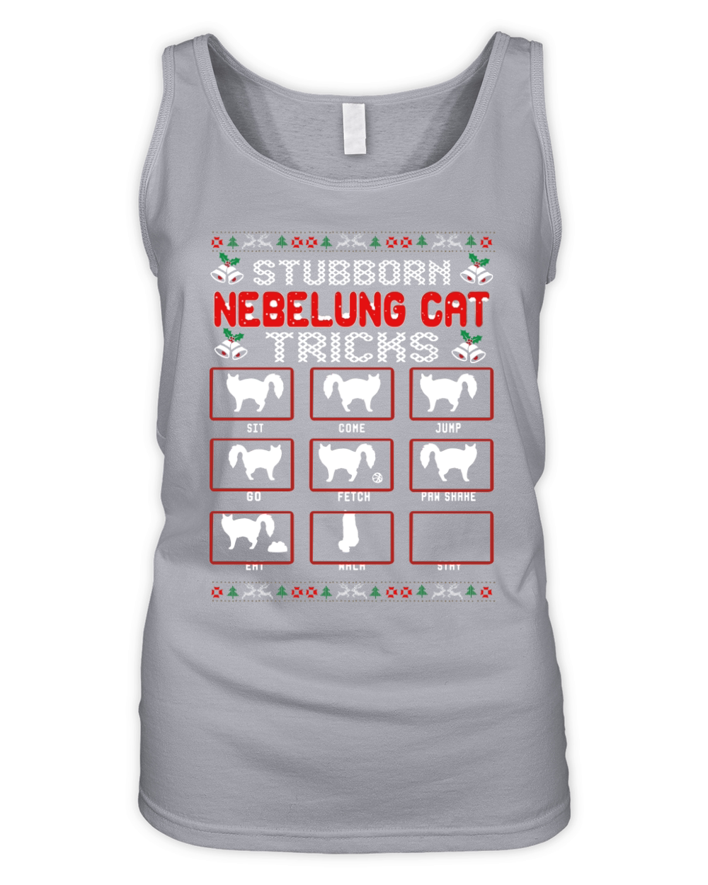Stubborn Nebelung Cat Trick Christmas Ugly Organic Women's Tank Top