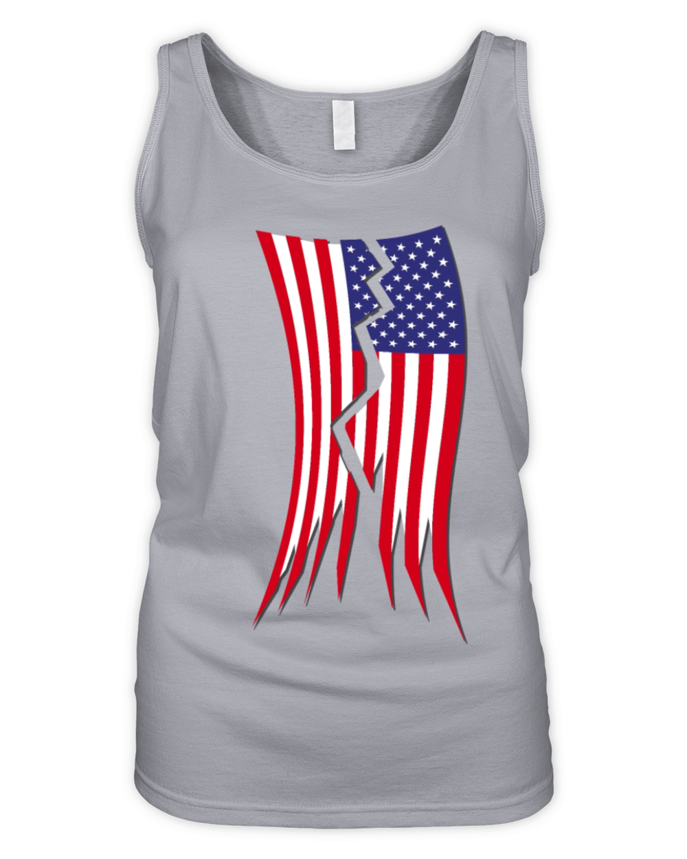 Torn USA Flag of the United States I have a dream Organic Women's Tank Top