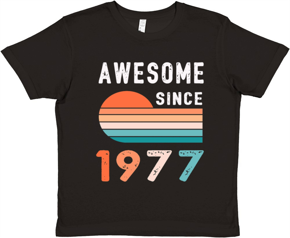 1977 Birthday Retro Vintage Gift Premium Kids Crewneck T-shirt