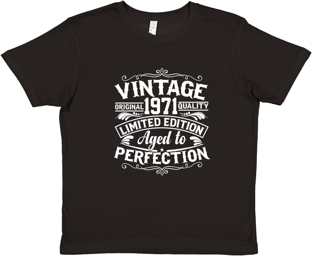 50th Birthday Svg Vintage 1971 Svg Aged to perfection T shirt design Premium Kids Crewneck T-shirt
