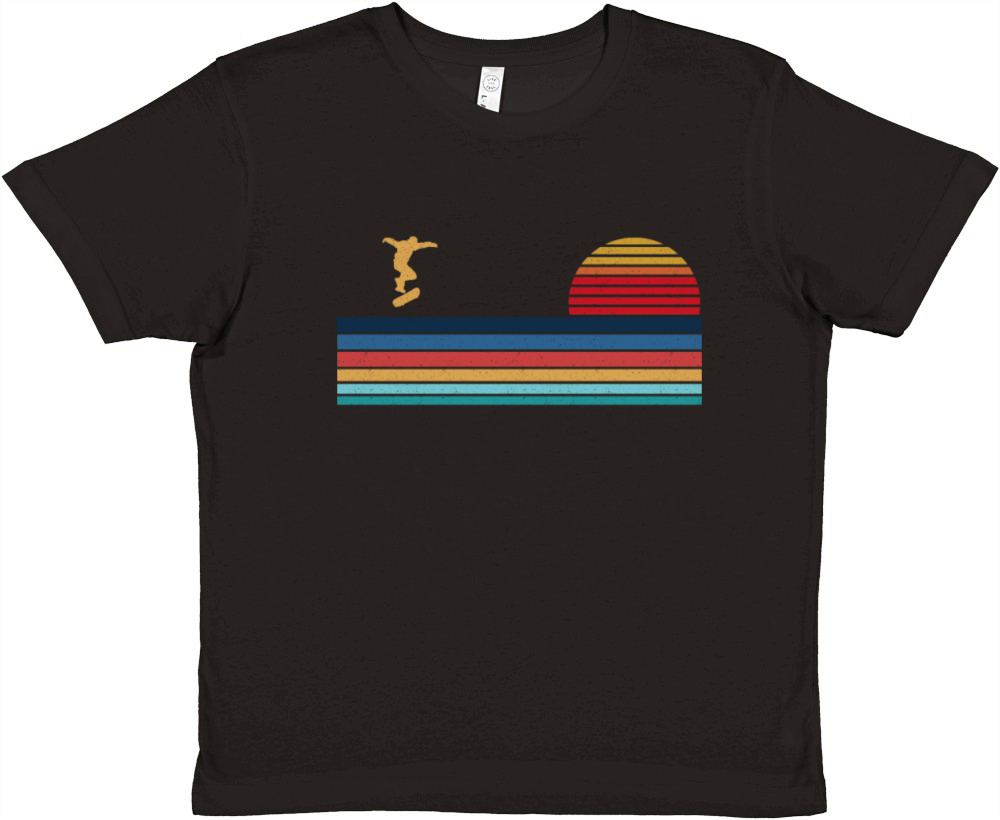 Skateboard Vintage 80S 90S Retro Premium Kids Crewneck T-shirt