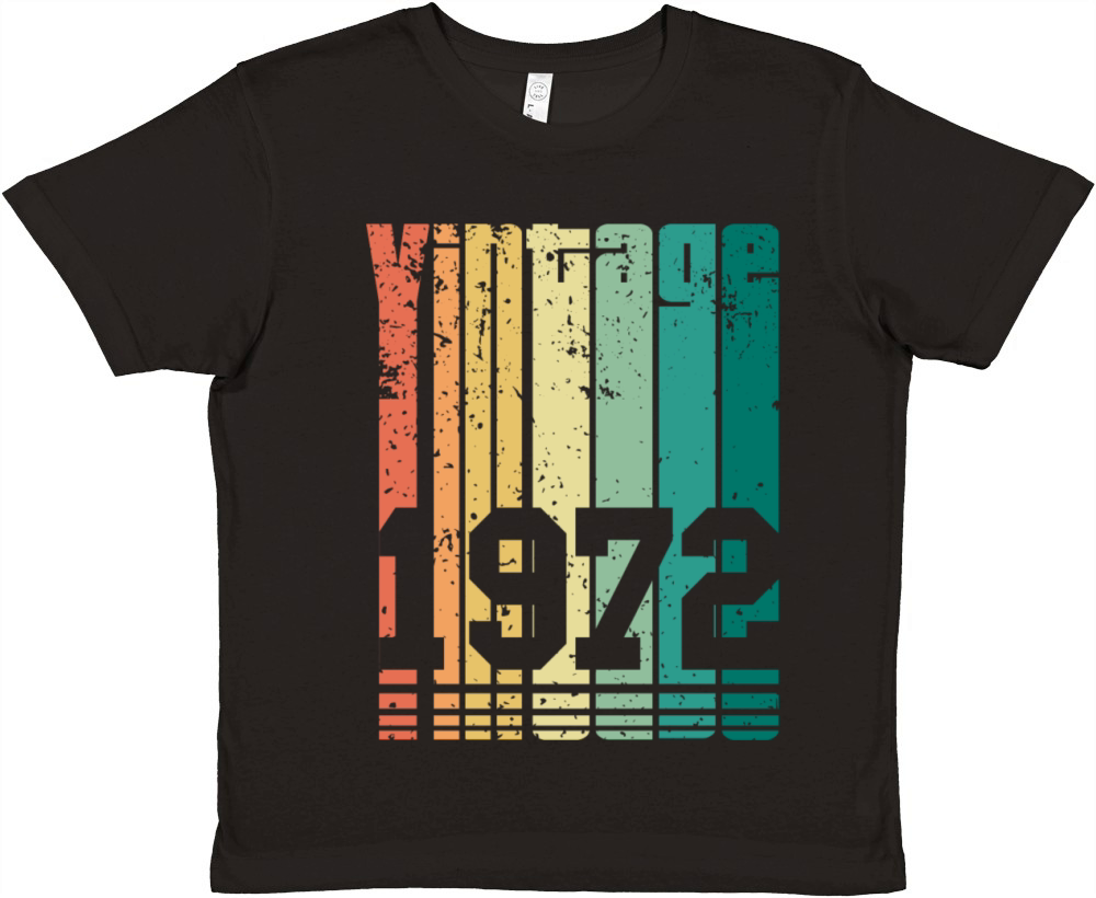 Vintage 1972 50th Birthday Fiftieth Gift Premium Kids Crewneck T-shirt