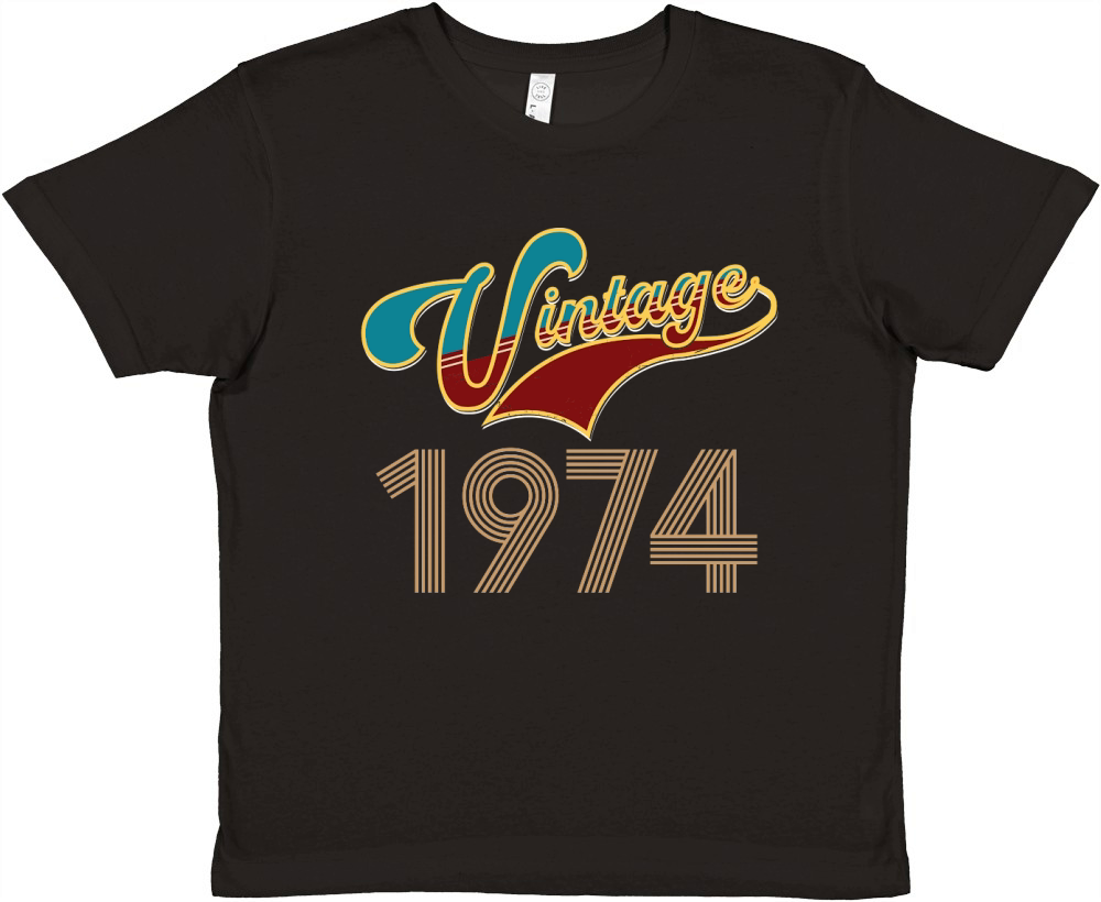 Vintage 1974 Birthday Premium Kids Crewneck T-shirt