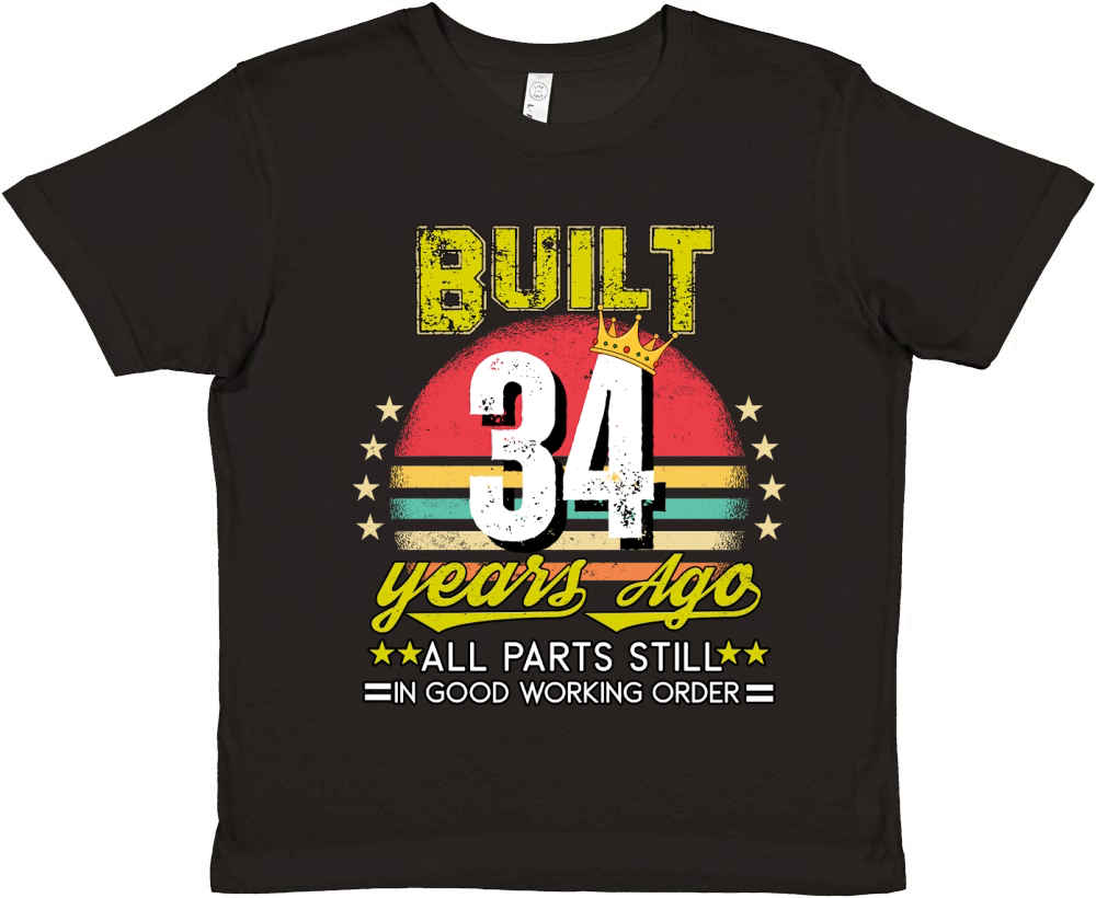 Vintage Birthday 34 Premium Kids Crewneck T-shirt